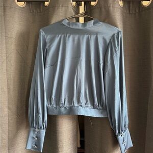Express Deep Blue Open Back Blouse